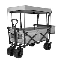 Load image into Gallery viewer, Collapsible Garden Cart Wagon with Removable Canopy, 115 kg Capacity, Push &amp; Pull Utility Cart