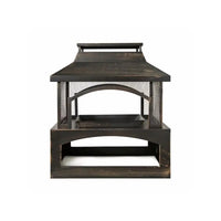 Load image into Gallery viewer, Rectangular Outdoor Wood Burning Fireplace with Built-in Log Storage and Poker - Brushed Bronze