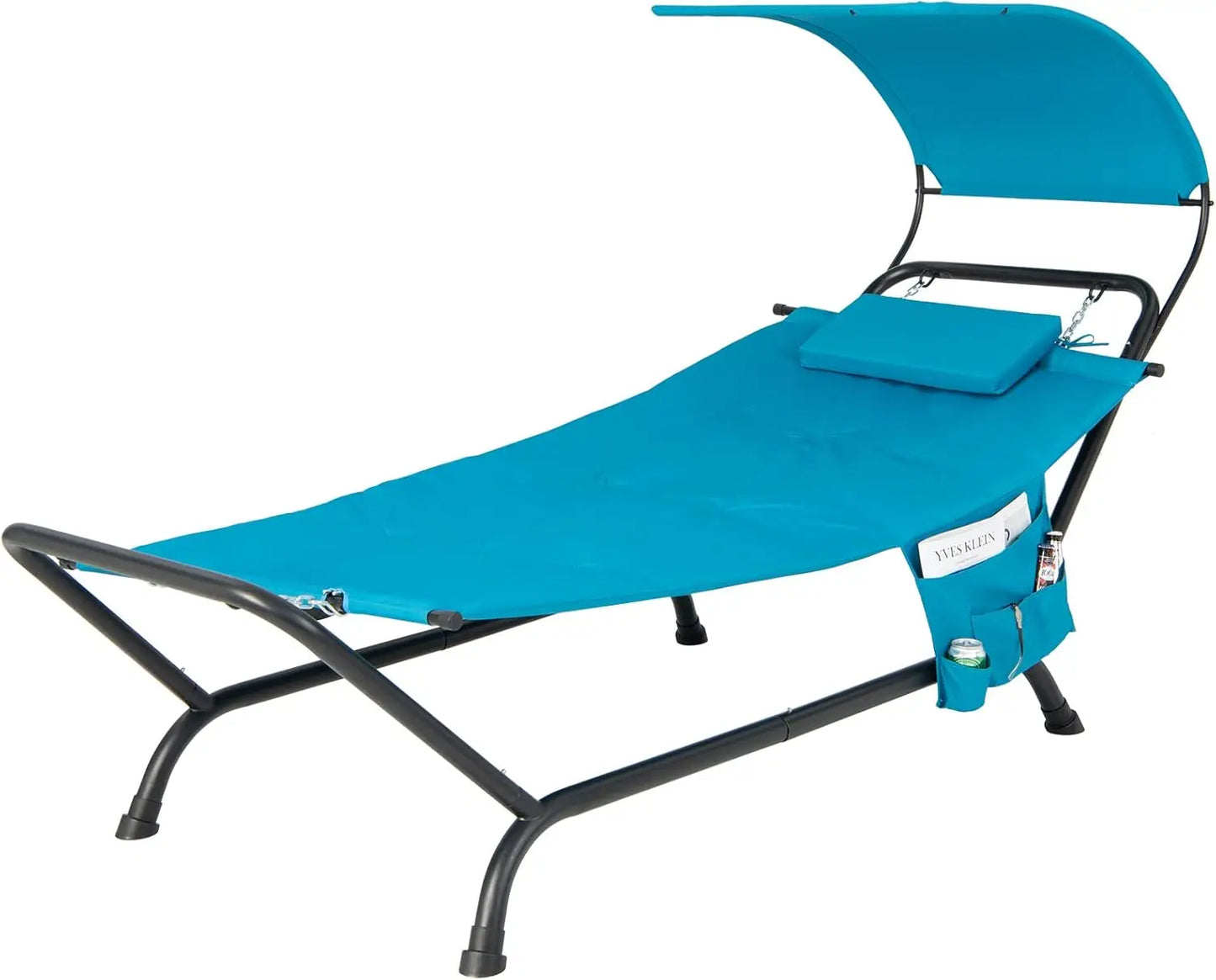 Hanging Hammock with Stand and Canopy with Cushion and Pillow