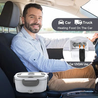 Load image into Gallery viewer, Electric Lunch Box: 12V/24V/110V Portable Food Warmer with 1.5L Leak Proof Stainless Container &amp; Insulated Bag for Car/Home