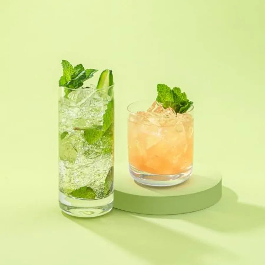 6 piece set of 13 oz highball glasses made from lead free crystal, ideal for serving water, mojitos, Tom Collins and other mixed drinks