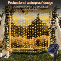 Load image into Gallery viewer, 300 LED's Solar Curtain Light, Outdoor Fairy Garland String Lights, 8 Modes