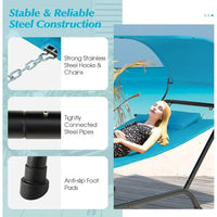 Load image into Gallery viewer, Hanging Hammock with Stand and Canopy with Cushion and Pillow