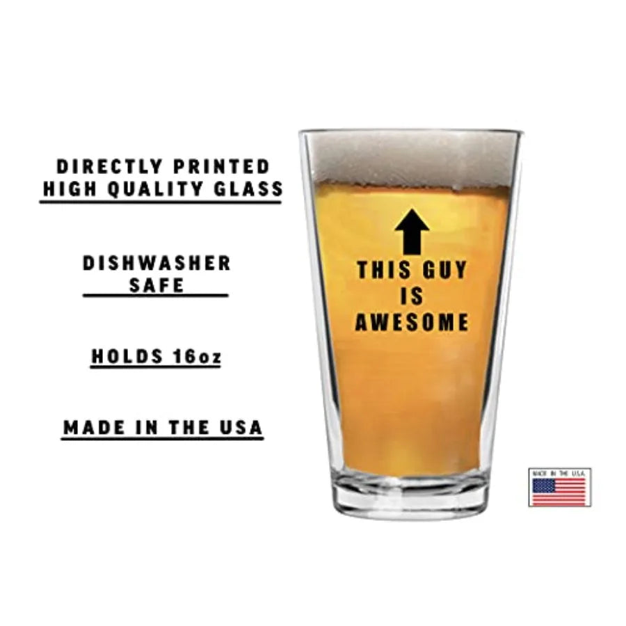 Hilarious 16oz Beer Glass with Funny Design for Pub Fun, Perfect Gag Gift for Men, Husband, Father's Day or any Occasion