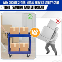 Load image into Gallery viewer, 2 Tier Heavy Duty Metal Rolling Tool Cart, 330 Lbs Capacity
