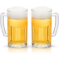 Load image into Gallery viewer, 2 Pack Heavy, Large Beer Glasses with Handle, 20 Ounce Classic Glass Steins for Beer Drinking, Ideal for Bars, Parties and Home Use
