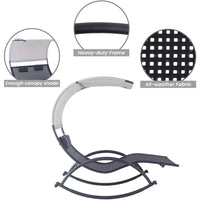 Load image into Gallery viewer, Outdoor Double Rocking  Chaise Lounge Chair with Sun Shade &amp; Wheels