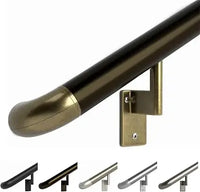Load image into Gallery viewer, 9ft ADA Handrail Kit - Complete Indoor/Outdoor Handrail for Stairs - 1.6" Round Anodized Aluminum Railing