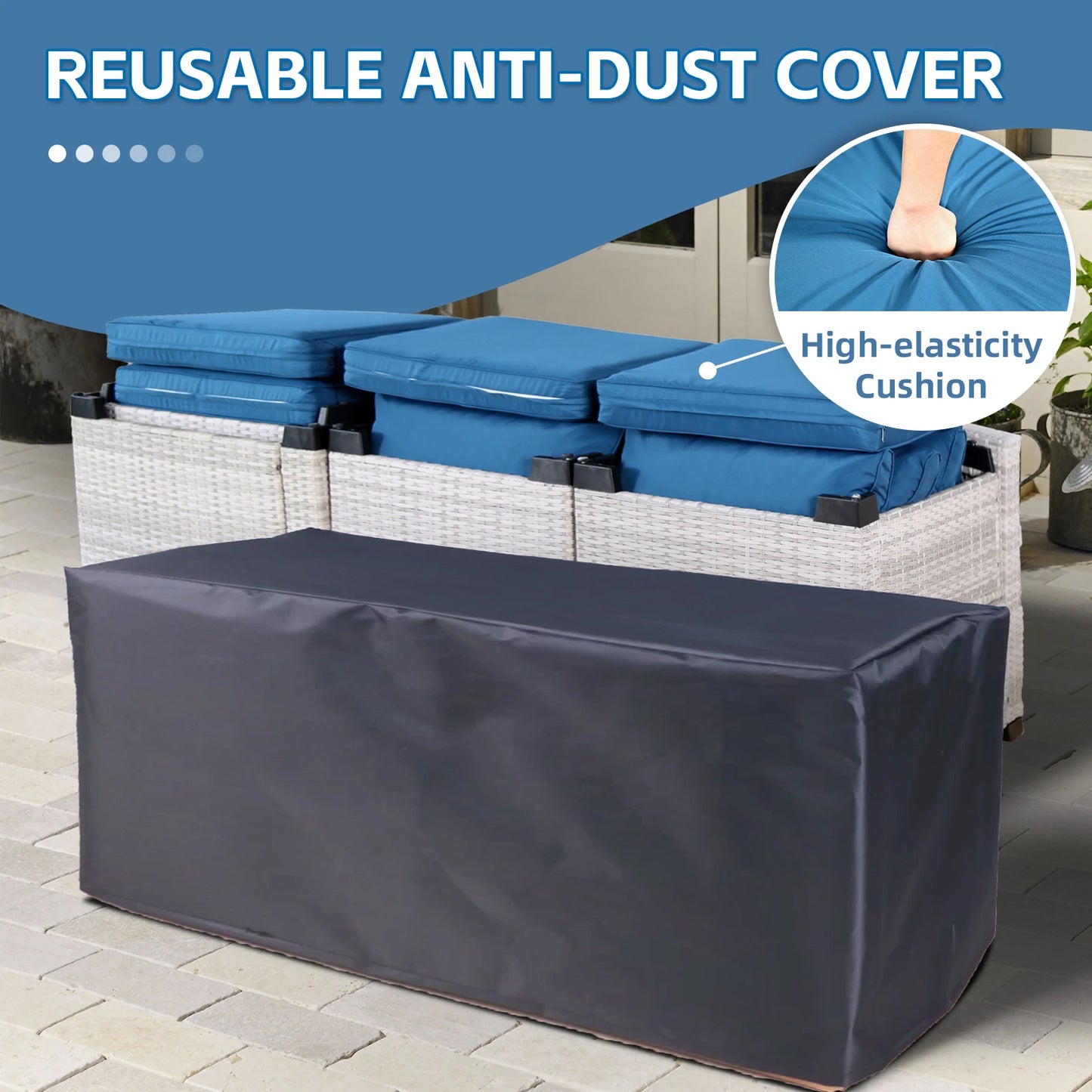 Outdoor Patio Furniture, 7 Piece Sectional Sofa, PE Rattan & Wicker with Thick Cushions