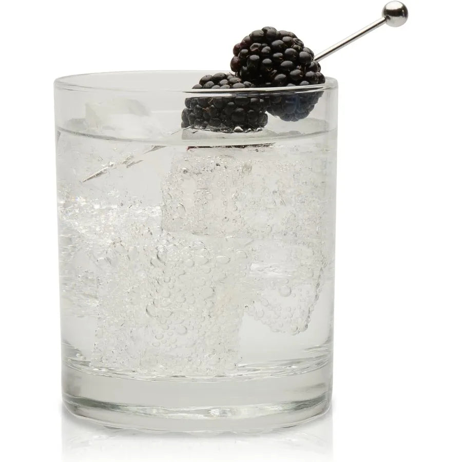 Chatham Rocks Glasses Set, Unique Drinking Glasses, Set of 8 with Ridged Bottom Design, Dishwasher Safe 