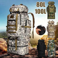 Load image into Gallery viewer, 80L/100L Large Mountaineering Tactical Backpack, Hiking, Camping, Travel