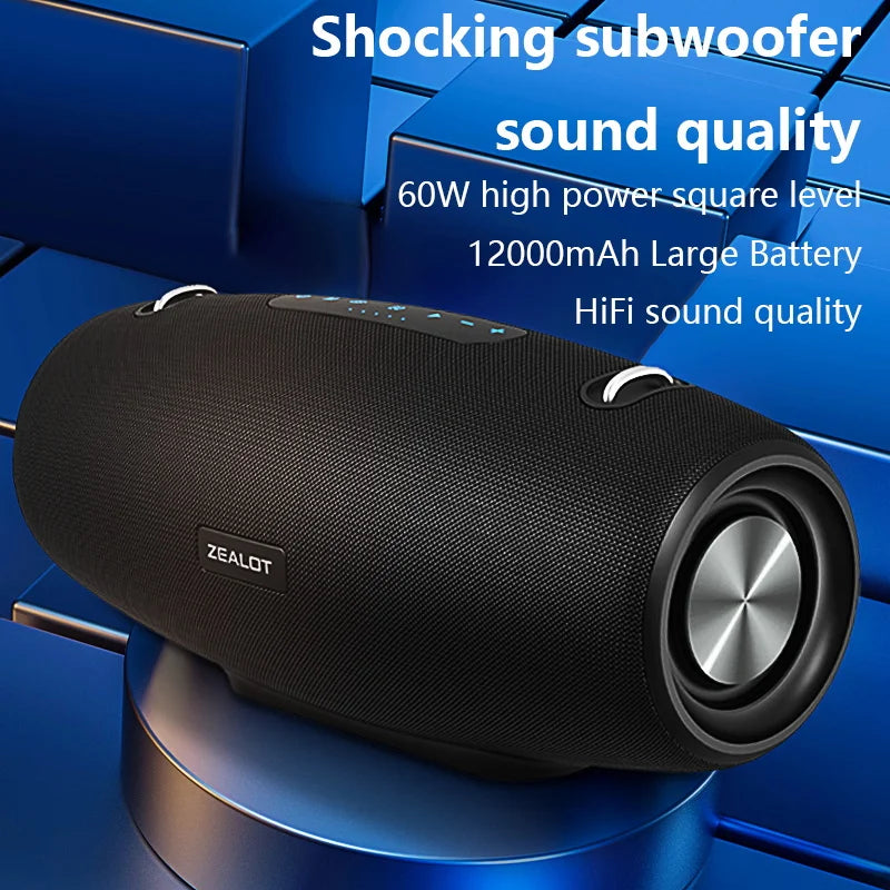 Wireless Speaker With Shoulder Strap, Waterproof, Portable Speaker with Loud Stereo and Booming Bass, 40H Playtime