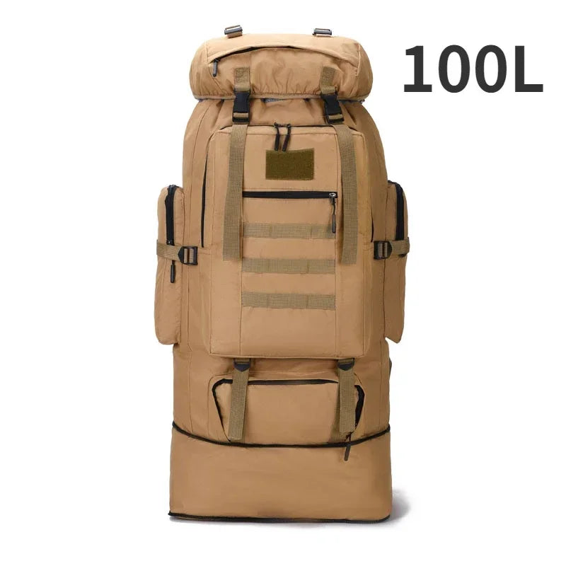 80L/100L Large Mountaineering Tactical Backpack, Hiking, Camping, Travel