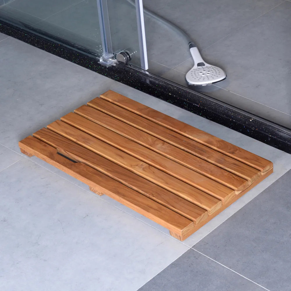 Solid Teak Wood Bathroom Shower Mat