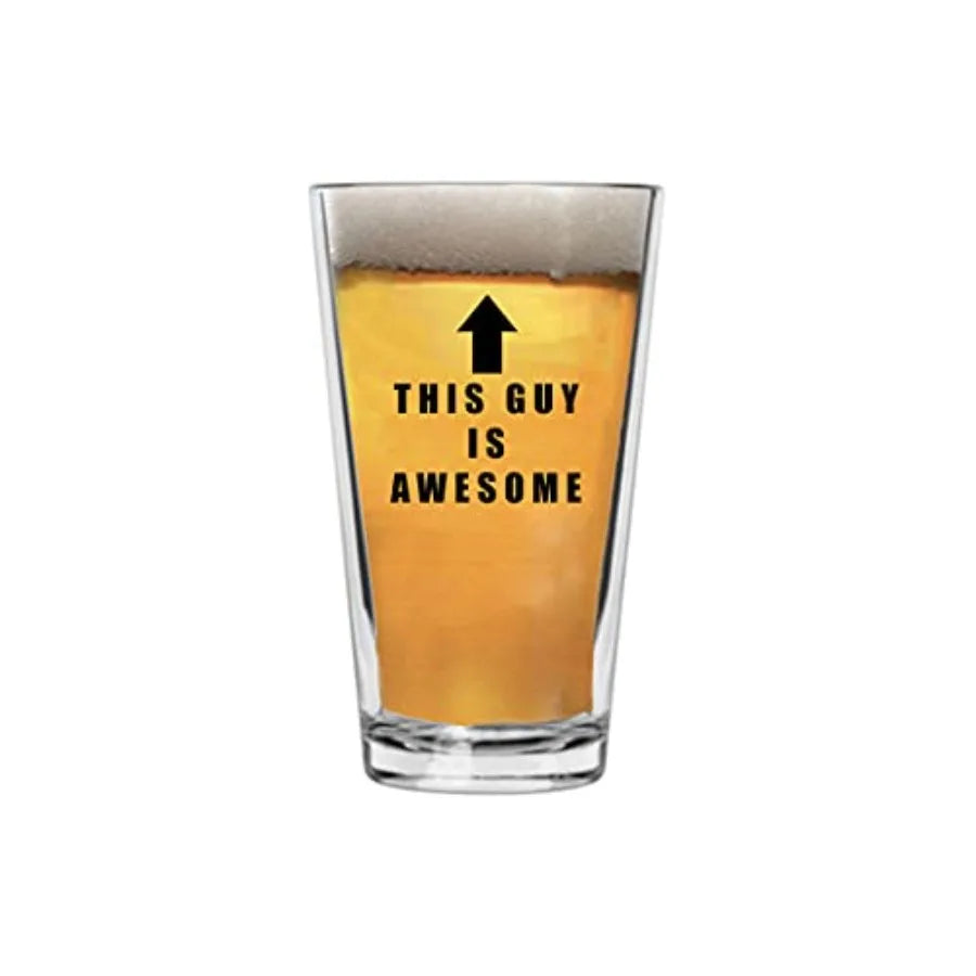Hilarious 16oz Beer Glass with Funny Design for Pub Fun, Perfect Gag Gift for Men, Husband, Father's Day or any Occasion