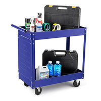 Load image into Gallery viewer, 2 Tier Heavy Duty Metal Rolling Tool Cart, 330 Lbs Capacity