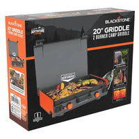 Load image into Gallery viewer, 20” x 14” 2-Burner Propane Blackstone Camping Griddle with Latching Hood and Handle