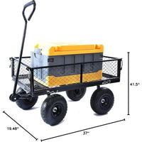 Load image into Gallery viewer, Steel Utility Cart with Detachable mesh Side Plates on All Sides, Suitable for Garden Farm Warehouse, etc.