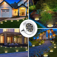 Load image into Gallery viewer, 4 or 8pc Solar Lights, 8 LED Solar Landscape Lighting for Garden, Yard, Pathway (Cool/Warm White)