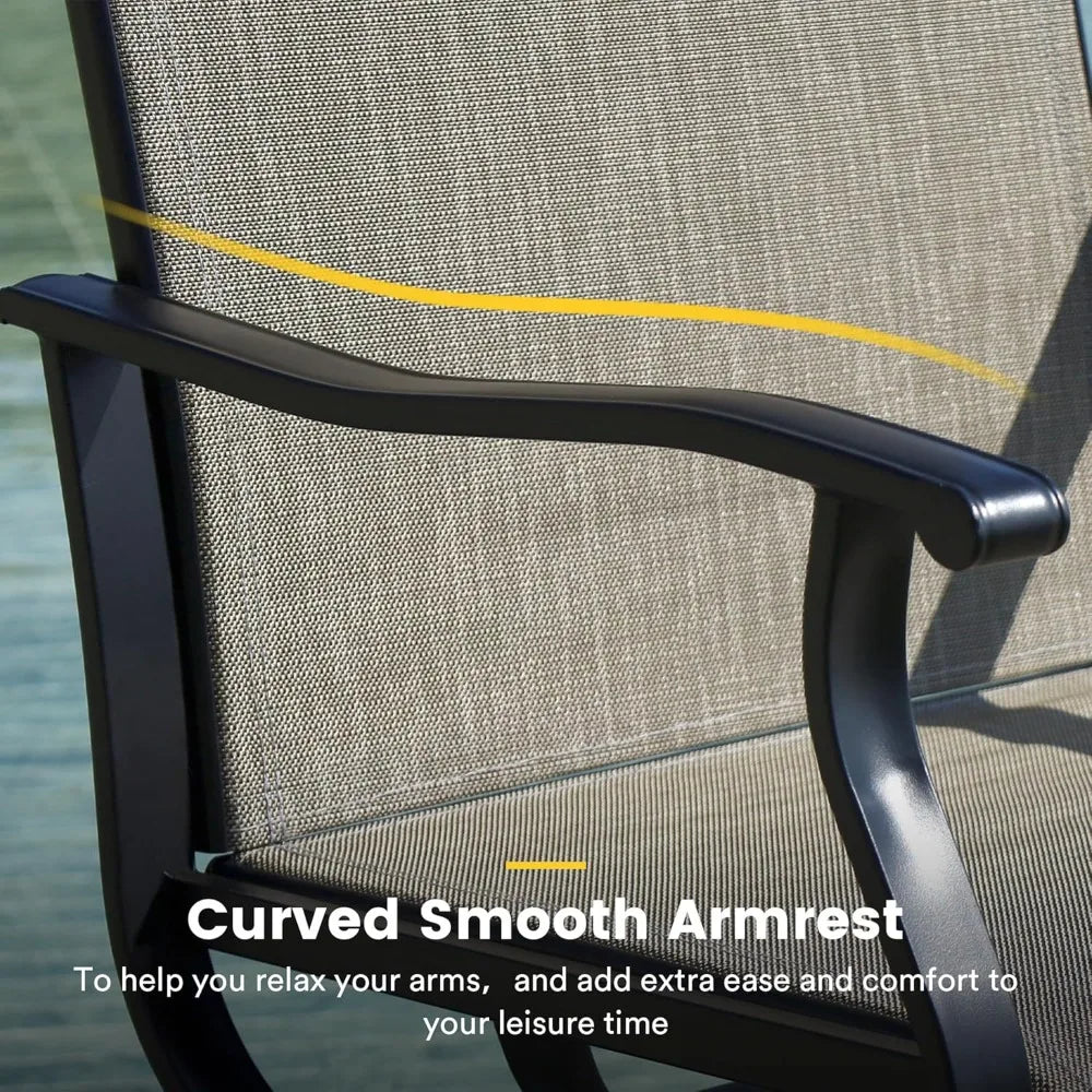 Patio Dining Set for 6, 7 Pieces Includes 53" Round Patio Table with Umbrella Hole and 6 Outdoor Swivel Chairs