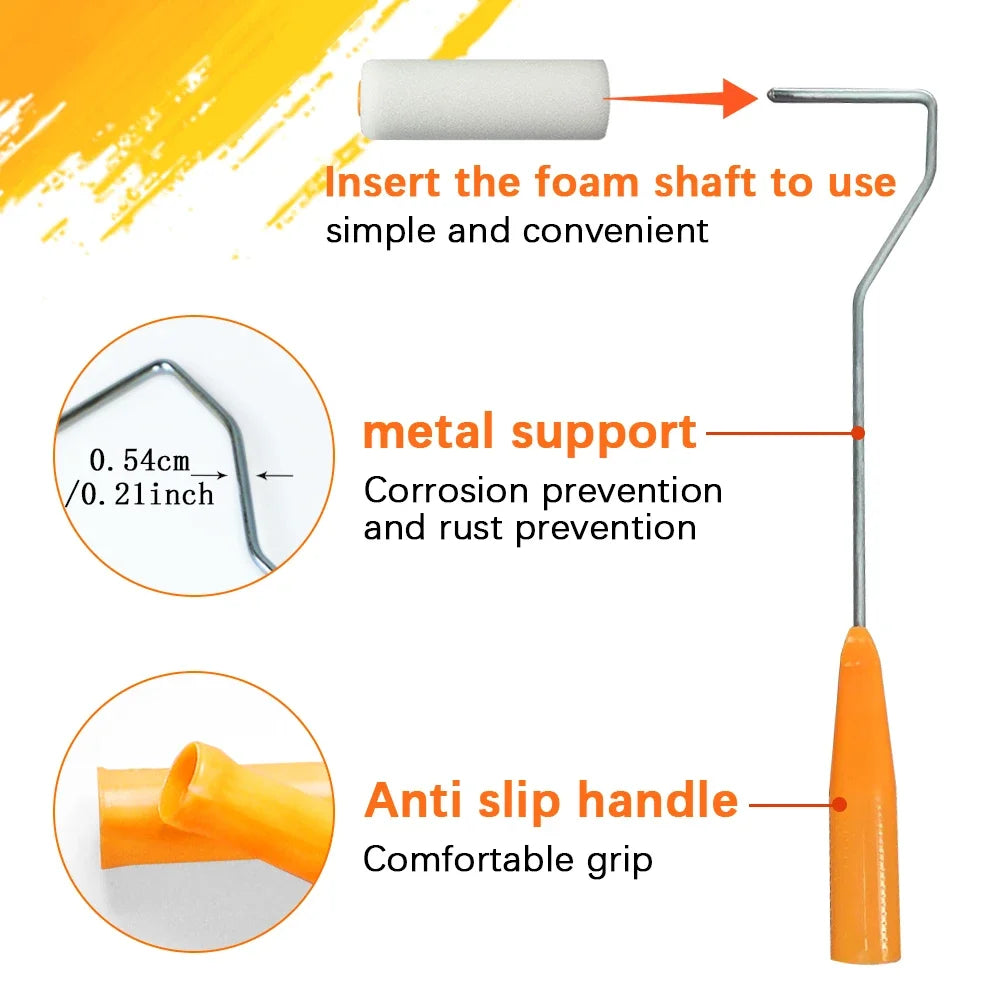 13 pcs 10cm Mini White Durable Foam Paint Roller Sleeves with Handle