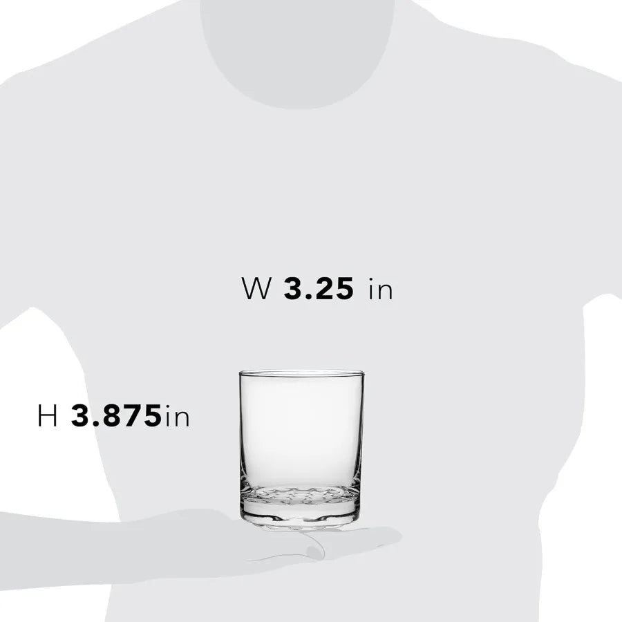 Chatham Rocks Glasses Set, Unique Drinking Glasses, Set of 8 with Ridged Bottom Design, Dishwasher Safe 