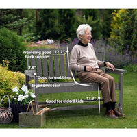 Load image into Gallery viewer, Popular Grey Outdoor Bench, All-Weather HDPE, Fade Resistant, 800 lbs Bearing