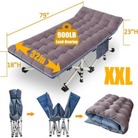 Load image into Gallery viewer, 2 Pack XXL Cot 79" L x 32" W x 18" H Camping Cot with Comfortable Mattress, with Carry Bag