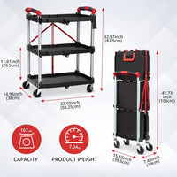 Load image into Gallery viewer, 3 Tier Folding Utility Cart