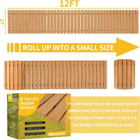 Load image into Gallery viewer, 12FT Roll Out Wooden Garden Pathway, Weather-Resistant, 17" W