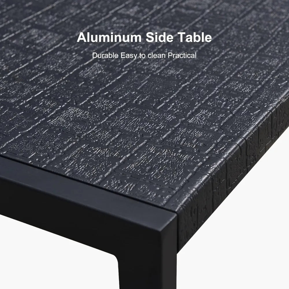 Chaise Lounge Chairs Set, Adjustable Recliner Chair with Wheels and Table