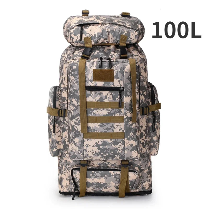 80L/100L Large Mountaineering Tactical Backpack, Hiking, Camping, Travel