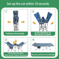 Load image into Gallery viewer, 2 Pack XXL Cot 79" L x 32" W x 18" H Camping Cot with Comfortable Mattress, with Carry Bag