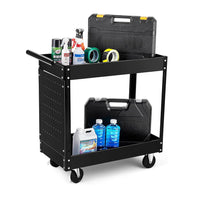 Load image into Gallery viewer, 2 Tier Heavy Duty Metal Rolling Tool Cart, 330 Lbs Capacity