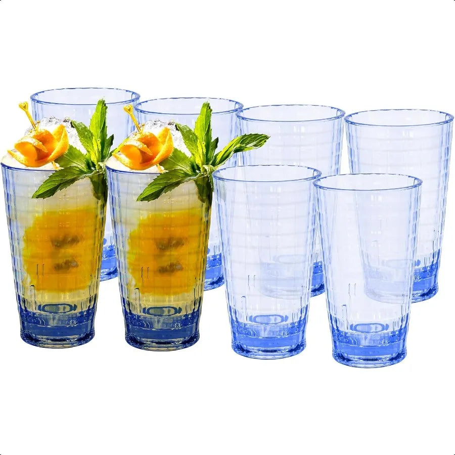 8 - 15 oz Unbreakable, Shatterproof Plastic Drinking Tumblers