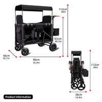 Load image into Gallery viewer, Double Stroller Wagon (2 Seater) - Collapsible Wagon Stroller with Seats with Magnetic Buckle 5-Point Harnesses