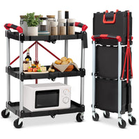 Load image into Gallery viewer, 3 Tier Folding Utility Cart