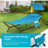 Load image into Gallery viewer, Hanging Hammock with Stand and Canopy with Cushion and Pillow