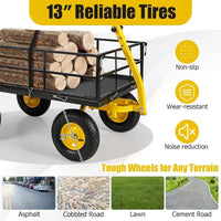 Load image into Gallery viewer, 1200 lbs Capacity Heavy Duty Utility Cart with Rotating Handle, Removable Sides &amp; 13" Wheels