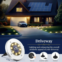 Load image into Gallery viewer, 4 or 8pc Solar Lights, 8 LED Solar Landscape Lighting for Garden, Yard, Pathway (Cool/Warm White)