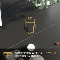 Load image into Gallery viewer, Patio Dining Set for 6, 7 Pieces Includes 53" Round Patio Table with Umbrella Hole and 6 Outdoor Swivel Chairs