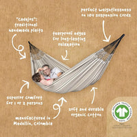 Load image into Gallery viewer, Organic Cotton, Double Classic Hammock in 6 color options