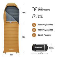 Load image into Gallery viewer, Envelope Style Sleeping Bag, Lightweight Camping Essentials Gear Accessories
