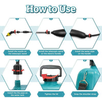 Load image into Gallery viewer, 2 Gallon Electric Garden Sprayer, Battery Powered Sprayer with 3 Mist Nozzles and Retractable Wand, USB rechargeable handle