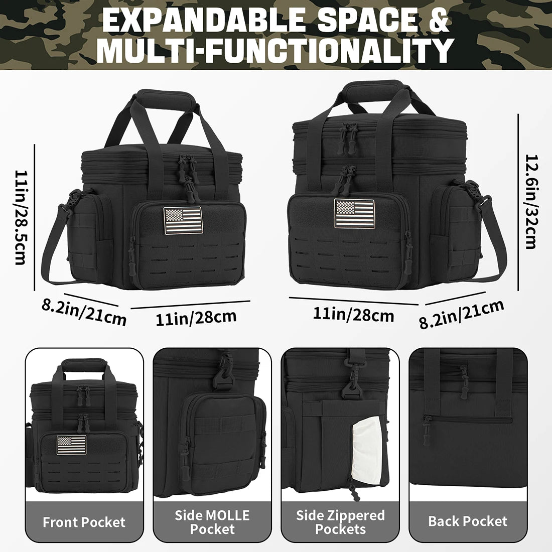 Tactical Lunch Box, Expandable 18L, Insulated, Leak Proof