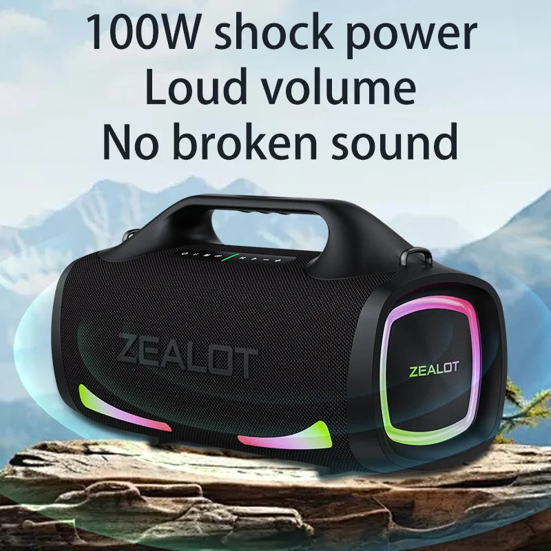100W Wireless speaker, Outdoor Portable Subwoofer Speaker, Hifi Sound quality, Dual Pairing, Fast Charging, 24000mAh.