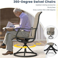 Load image into Gallery viewer, Patio Dining Set for 6, 7 Pieces Includes 53" Round Patio Table with Umbrella Hole and 6 Outdoor Swivel Chairs