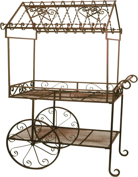 Large Steel Flower Cart with Working Wheels