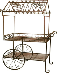 Load image into Gallery viewer, Large Steel Flower Cart with Working Wheels