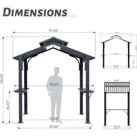 Load image into Gallery viewer, 8 × 5 ft Hardtop Gazebo with Galvanized Steel Double Roof